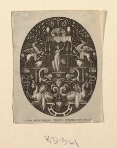 Athena, från Grotesques on Black Ground, Divinities and Allegories av Etienne Delaune