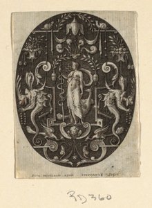 Juno, från serien Grotesques on Black Ground, Divinities and Allegories av Etienne Delaune