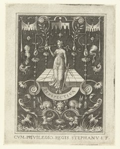 Perspektiv PERSPEKTIV (serietitel) Fyra liberala konster, perspektivet och arkitekturen, representerade av kvinnor (senare version) (serietitel) av Etienne Delaune