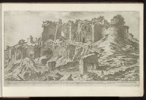 Palatijn i Rom Bouwwerken uit de oudheid (serietitel) Resterna av det antika Rom samlade och fotograferade i perspektiv av Stefano Du Perac Parisino (serietitel på objekt) av Etienne Duperac