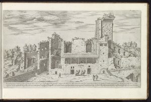 Ruinerna av Quirinale i Rom Bouwwerken uit de oudheid (serietitel) Resterna av det antika Rom samlade och fotograferade i perspektiv av Stefano Du Perac Parisino (serietitel på objekt) av Etienne Duperac