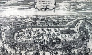 Dupérac Testacciofesten 1554 av Etienne Duperac