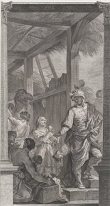 The Chapel of the Foundlings i Paris: Le Roi mage Balthazar et sa suite, 1752. av Etienne Fessard