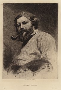 Gustave Courbet, fransk målare av realiströrelsen. Etsning av Etienne Gabriel Bocourt