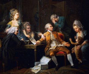 Brutet kontrakt, målning av Jeaurat Etienne (1699-1789), Frankrike