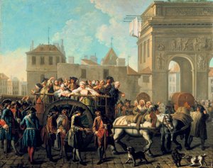Transport av prostituerade till Salpetriere, c1760-1770