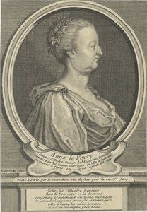 Porträtt av Anne Dacier född Le Fèvre 1647-1720, ca 1720.