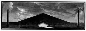 Begravningsmonument "" som kännetecknar genren skuggarkitektur"" - E.L. Boullee.
