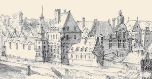 Martellange, Vy över Paris 1620 - Ashmolean Museum (detalj med Hôtel de Nevers) (justerad)