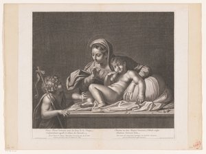Maria mötte Kristus medan hon sov, men Johannes av Doper förblev tyst Jesus Kristus sover (...) / Kristus som sover i Marias famn (...) (titel på objektet) av Etienne Picart