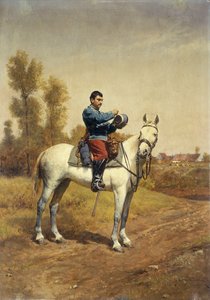 Kavallerist på en vit laddare, 1907