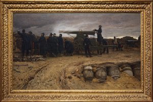 Fransk tungt artilleripjäs vid belägringen av Paris, 1872