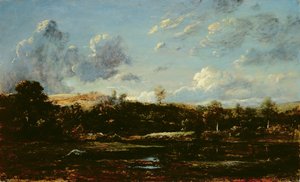 In the Landes (olja på duk) av Etienne and Dupre Jules  Rousseau