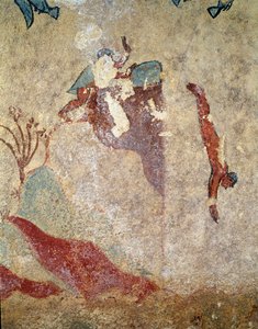En dykare. (Detalj av fresk, 520-510 f.Kr.) av Etruscan