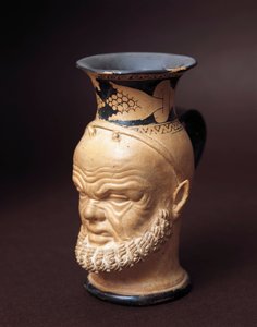 Etruskisk civilisation, vas med Silenus ansikte av Etruscan