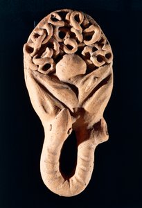 Etruskisk civilisation, Terrakotta votiverbjudande som visar en tarm, Från Tessennano, Lazio-regionen, Italien av Etruscan
