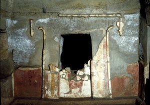 Etruskisk civilisation: ingången till Francois grav i nekropolen Ponte Rotto, 300-talet f.Kr. Vulci, Italien av Etruscan