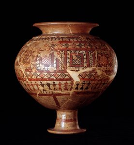 Etruskisk civilisation: olla vas från grav 3, nekropolis i Buccacce a Bisenzio - 700-talet f.Kr. av Etruscan