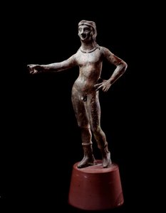 Etruskisk civilisation: "" the deity of Culsans design"" Bronsskulptur, 300-talet f.Kr. från Cortona, Italien Dim 30 cm av Etruscan