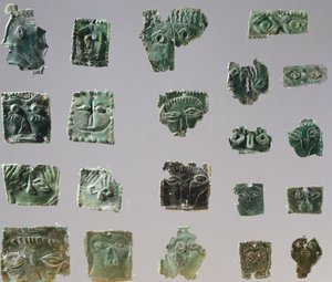 Ex-voto i bronsplatta föreställande ögon. Artefakter från föremål från helgedomen Reithia Este (Venetien). Etruskisk civilisation, 400-talet f.Kr. av Etruscan