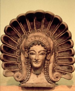 Armatur i det etruskiska templet i Veii, 600-talet f.Kr. (polykrom keramik) av Etruscan