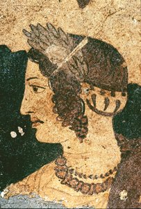 Porträtt av Velia Spurinna - Detalj - Fresco, 300-talet f.Kr av Etruscan