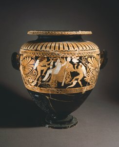 Stamnos (vätskelagringskärl). Rödfigurkeramik från Porano (Umbria). Etruskisk civilisation, 400-talet f.Kr. av Etruscan