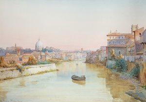 Utsikt över Tevere från Ponte Sisto