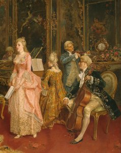 Konsert vid Mozarts tid, 1853 (detaljer) av Ettore Simonetti