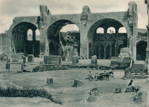Maxentius- och Konstantinbasilikan i Forum Romanum, Rom, Italien, 1927