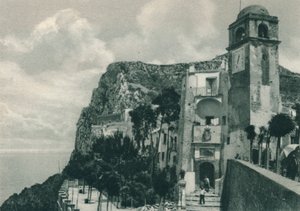 Kyrka vid stranden, Capri, Italien, 1927 av Eugen Poppel