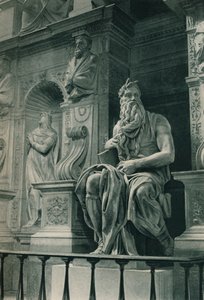 Moses, skulptur av Michelangelo i kyrkan San Pietro in Vincoli, Rom, Italien, c1926 1927