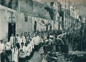 Procession, Capri, Italien, 1927 av Eugen Poppel