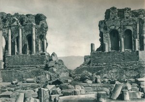 Scenen för den grekiska teatern, Taormina, Sicilien, Italien, 1927 av Eugen Poppel