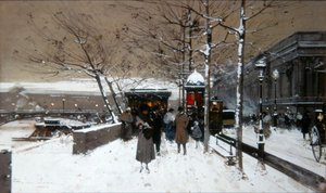 Seine kaj av Eugene Galien Laloue