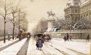 Paris på vintern av Eugene Galien Laloue