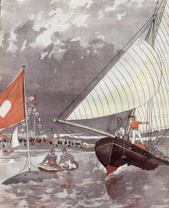 Regates på Le Havre 1892, baserad på Mr. Courbons akvarell. av Eugene (after) Courboin