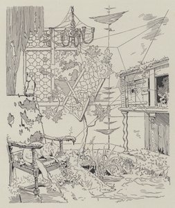 Scen från La Dame de Gai-Fredon, av Quatrelles (Ernest L