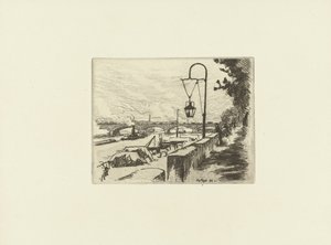 Stadsbild med Austerlitz-bron och Seine i Paris Pont d