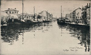 Canal St Martin, 1915 av Eugene Bejot