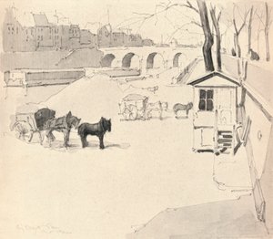 Pont Marie - Hästar och vagnar, 1915