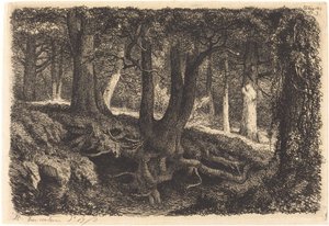 Träd med rötter, publicerad 1849. av Eugene Bléry