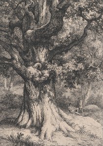 Karl den store, ek med ett örnbo, 1845. av Eugene Bléry