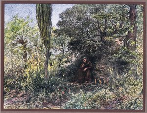 En munke som mediterar i ensamhet, 1919