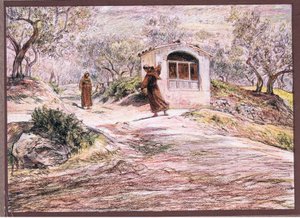 St Francis får broder Masseo att vända sig om många gånger för att hitta vägen han borde gå, 1919 av Eugene Burnand
