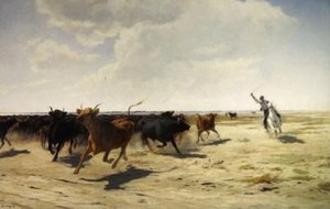 The Round-up (olja på duk) av Eugene Burnand