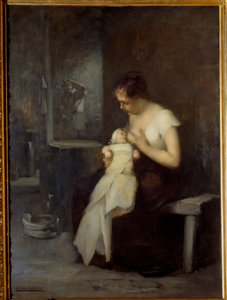 Sjuksköterskemålning av Eugene Carriere (1849-1906) 1879 sön. 0,81x0,59 m Rouen, Musee des Beaux Arts av Eugène Carrière