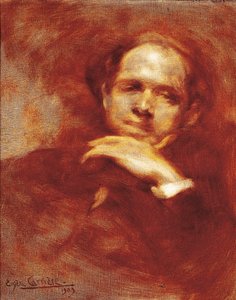 Porträtt av Pau Casals, cellist, dirigent och spansk kompositör (1876-1973) 1903 (olja på duk) av Eugène Carrière