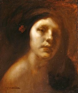Porträtt av en ung dam (olja på duk) av Eugène Carrière