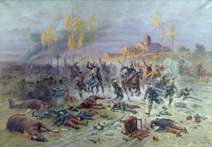 Anklagelsen av franska soldater vid slaget vid Marne, 8 eller 9 september 1914, 1915